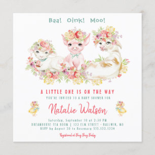 Invitation Baby shower national des animaux de ferme