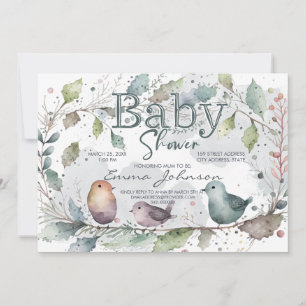 Invitation Baby shower naturel Watecolor