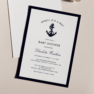 Invitation Baby shower Nautical Boy