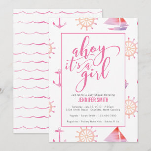 Invitation Baby shower Nautical Girl