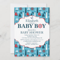Baby shower Nautical Lighthouse Sailboat Boys