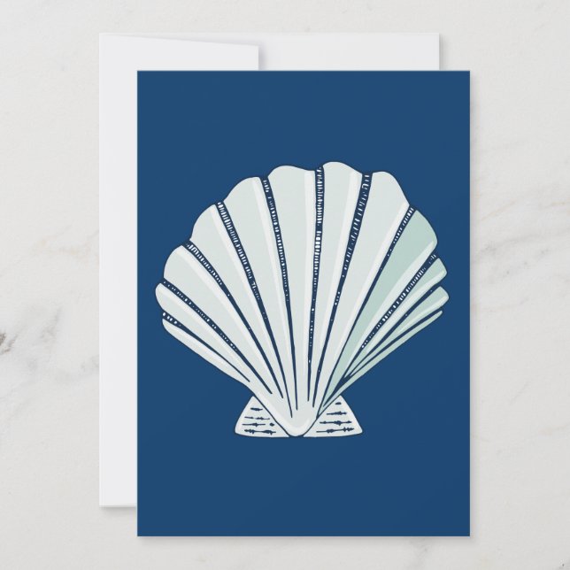 Invitation Baby shower Nautical Seaside Shell (Devant)