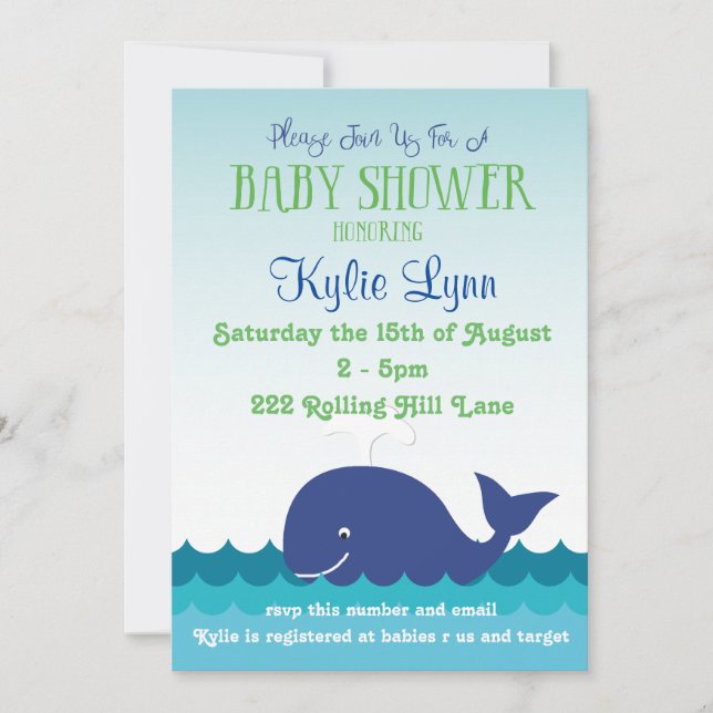 Invitation Baby shower nautique (Devant)