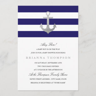 Invitation Baby shower Nautique Argent