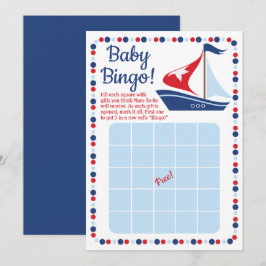 Invitation Baby shower nautique Bingo Jeu