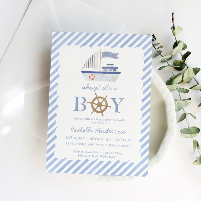 Invitation Baby shower nautique Boy Boy (Créateur téléchargé)