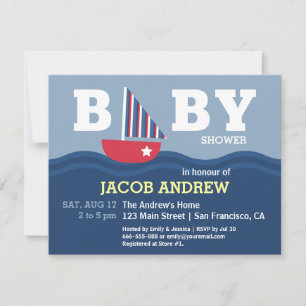 Invitation baby shower nautique de plaisance