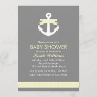Baby shower nautique de thème d'Ancre jaune