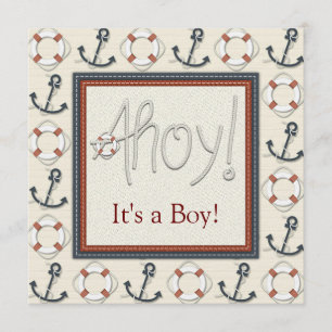 Invitation Baby shower nautique des Ancres de la ceinture de 
