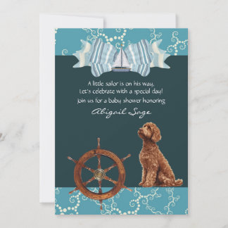 Invitation Baby shower nautique et Goldendoodle Boy