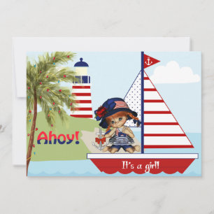 Invitation Baby shower nautique pour fille