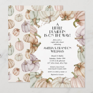 Invitation Baby shower Neutre Citrouille Pastel