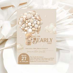 Invitation Baby shower neutre d'attente de l'ours en peluche