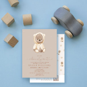 Invitation Baby shower neutre d'attente minimale du code QR