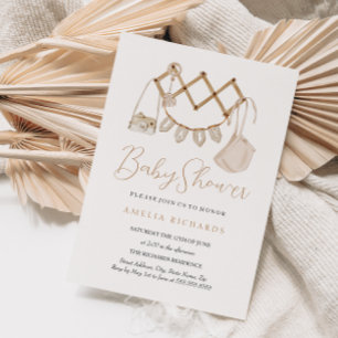 Invitation Baby shower neutre de Boho doux