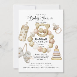 Invitation Baby shower neutre de genre Boho