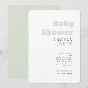Invitation Baby shower neutre de la menthe contemporaine