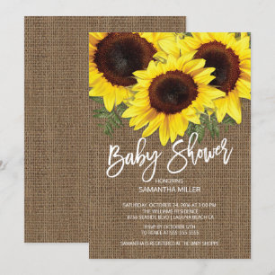 Invitation Baby shower neutre des tournesols d'automne