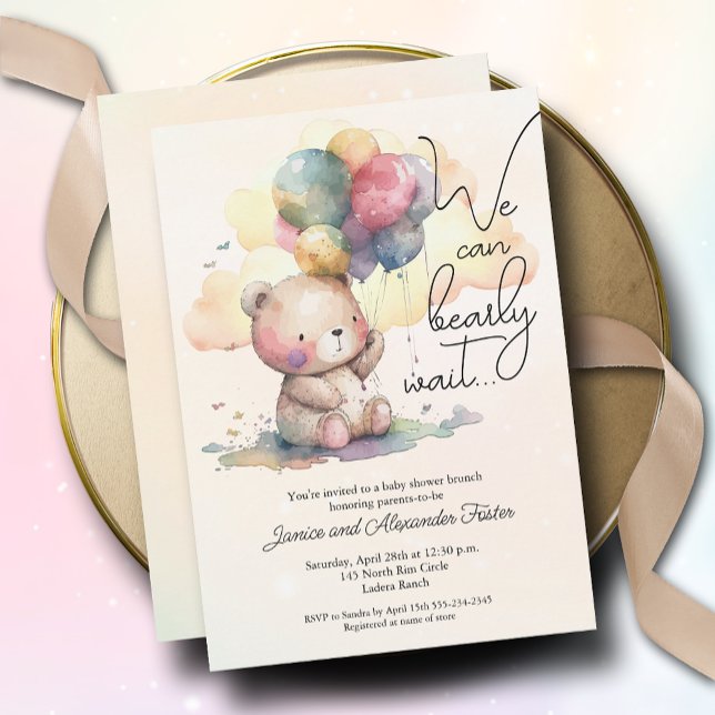 Invitation Baby shower neutre entre les sexes d'attente préco (Créateur téléchargé)