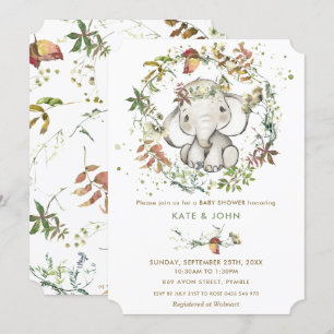 Invitation Baby shower neutre entre les sexes de l'automne ru