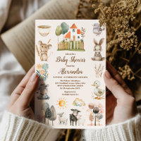 Baby shower neutre genre animal de ferme rustique