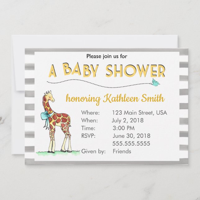 Invitation Baby shower Neutre hommes-femmes (Devant)