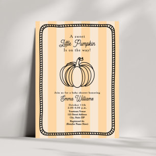 Invitation Baby shower neutre petit Citrouille orange