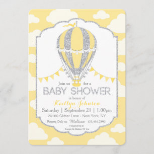 Invitation Baby shower neutre pour le sexe du ballon à air ch