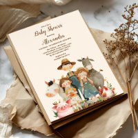 Baby shower neutre pour les animaux de ferme