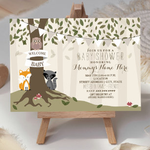 Invitation Baby shower neutre pour les animaux des bois