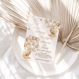 Invitation Baby shower neutre pour les femmes jumelles