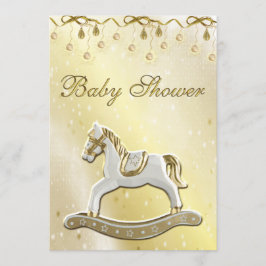Invitation Baby shower neutre Rocking Horse