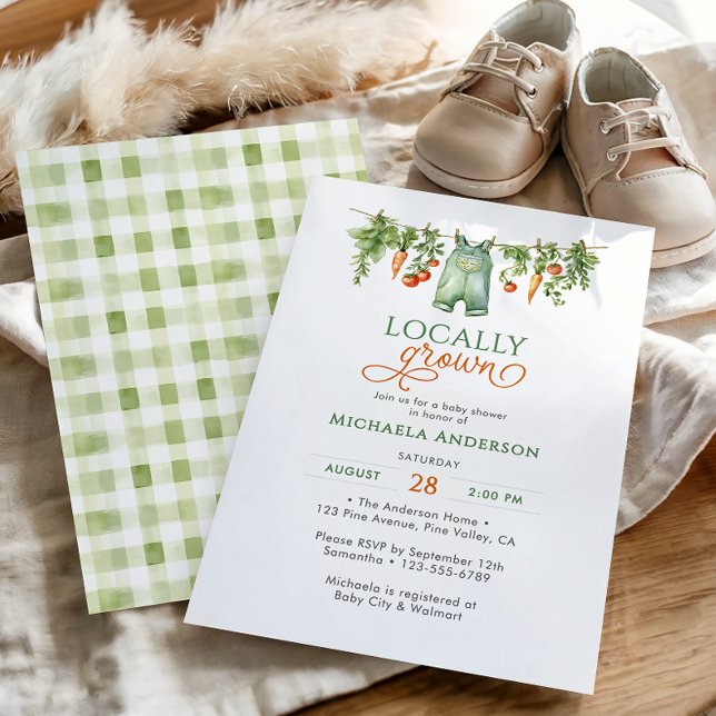 Invitation Baby shower Neutre Sur Le Sexe Cultivé Localement (Créateur téléchargé)