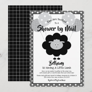 Invitation Baby shower noir blanc par Mail Lamb Chic Moderne