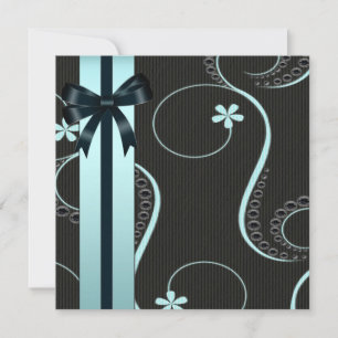 Invitation Baby shower noir bleu turquoise