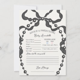 Invitation Baby shower noir Coquette Bow Conseils pour bébé