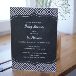 Invitation Baby shower noir et blanc