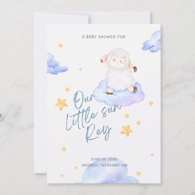 Invitation Baby shower "Notre Petit Soleil" (Devant)