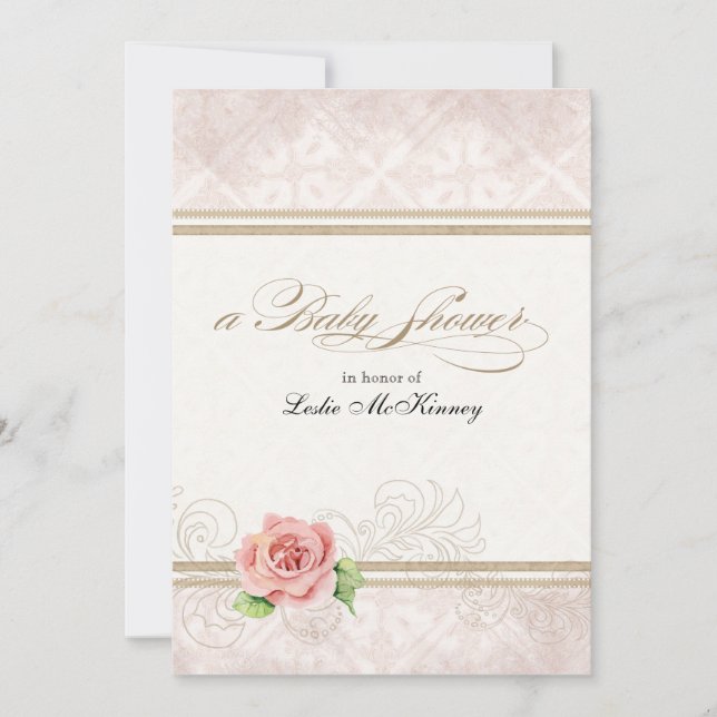 Invitation baby shower - Notre petite princesse, R (Devant)