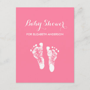 Invitation Baby shower nouveau-né rose simple de fille
