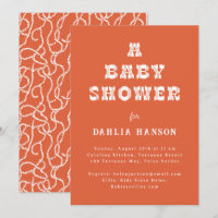 Baby shower Occidental minimal Persimmon Orange