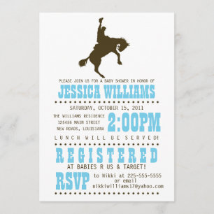 Invitation Baby shower occidental sauvage