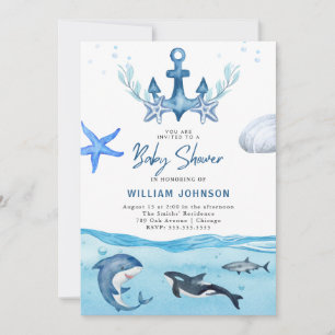 Invitation Baby shower Océan & Mer