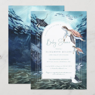 Invitation Baby shower océanique de la tortue de mer Invitati