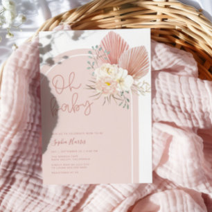 Invitation Baby shower Oh Boho Rose