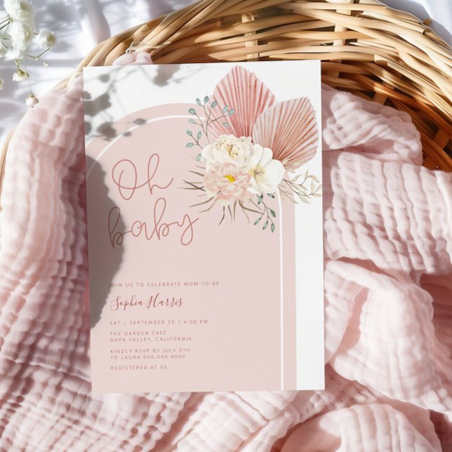 Invitation Baby shower Oh Boho Rose (Créateur téléchargé)
