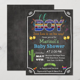 Invitation Baby shower Oh garçon mexicain Fiesta