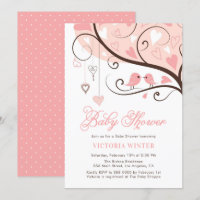Baby shower Oiseaux roses et cordes