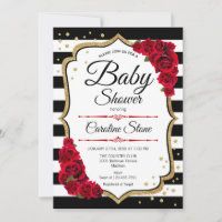 Baby shower - Or rouge blanc