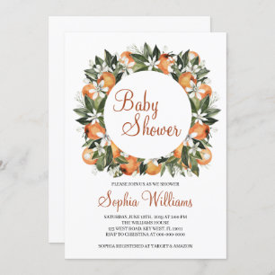Invitation Baby shower orange